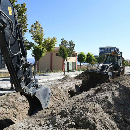 Kanalizasyon tüneli içerisinde gerçekleştirilen altyapı hazırlık ve dolgu uygulaması.